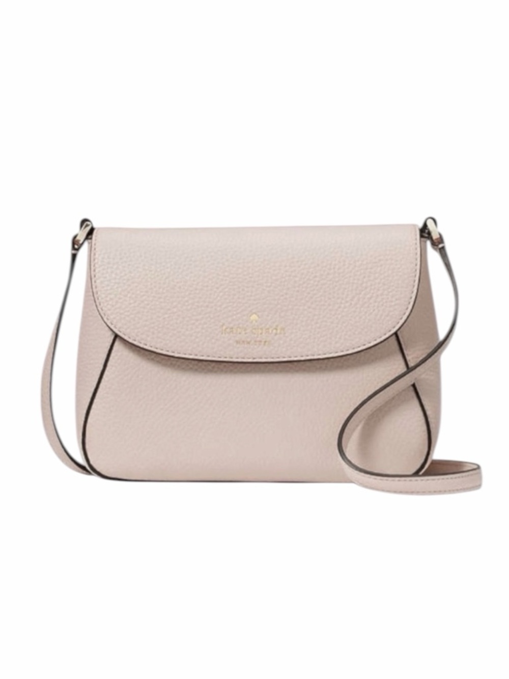 Kate Spade Cozy Gray Leather Monica Flap Crossbody Bag NWT